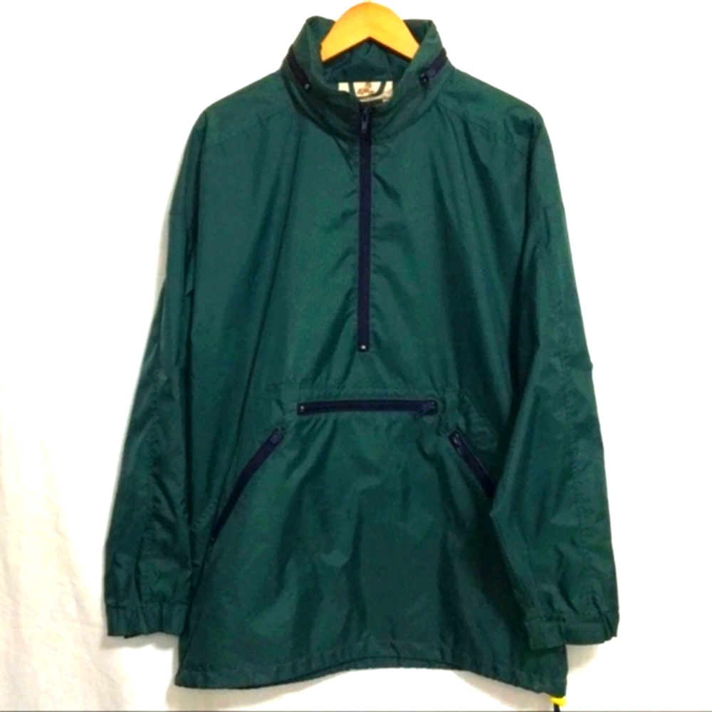 Eastern Mountain Sports Vintage Half Zip Windbreaker Jacket Hunter Green Men XL